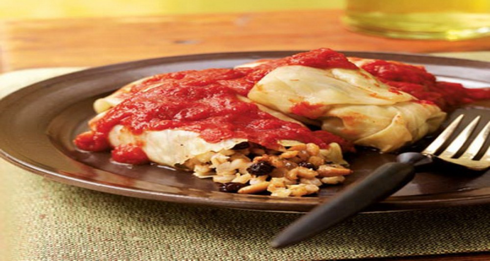 Crock Pot Barley-Stuffed Cabbage Rolls With Pine Nuts